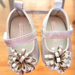 Silver baby dress shoes